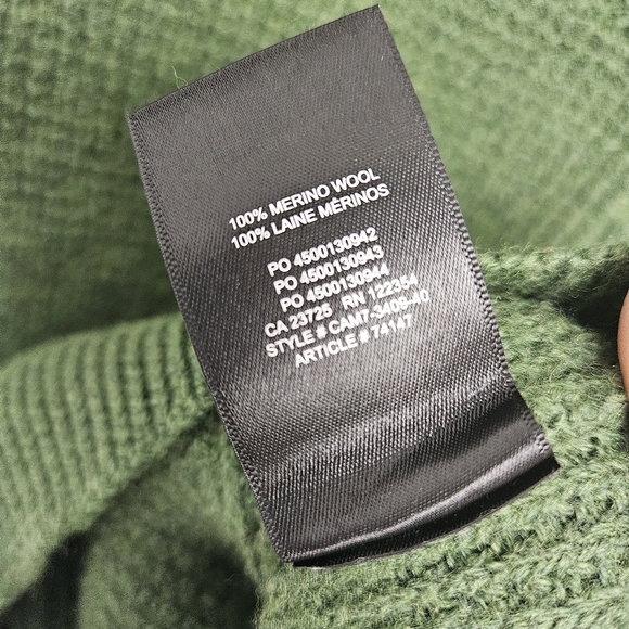 Wilfred Free Aritzia Sz M 100% Merino Wool Green Waffle Knit Women's  Sweater - Picture 6 of 7